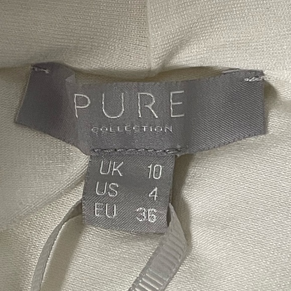 Pure Collection Soft Jersey Wrap Long Sleeve Modal Top White Size 4 - Picture 5 of 9